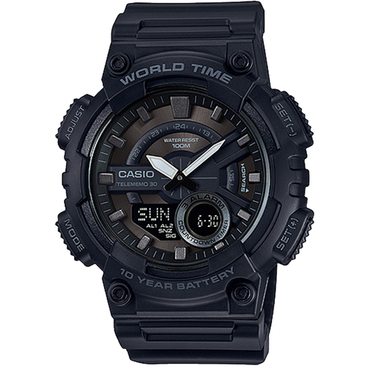 Casio AEQ110W-1BV | Analog-Digital Midnight Black Watch