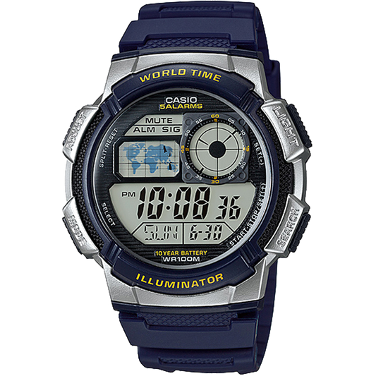 Casio AE1000W-2AV | Illuminator Blue and Silver Digital Watch
