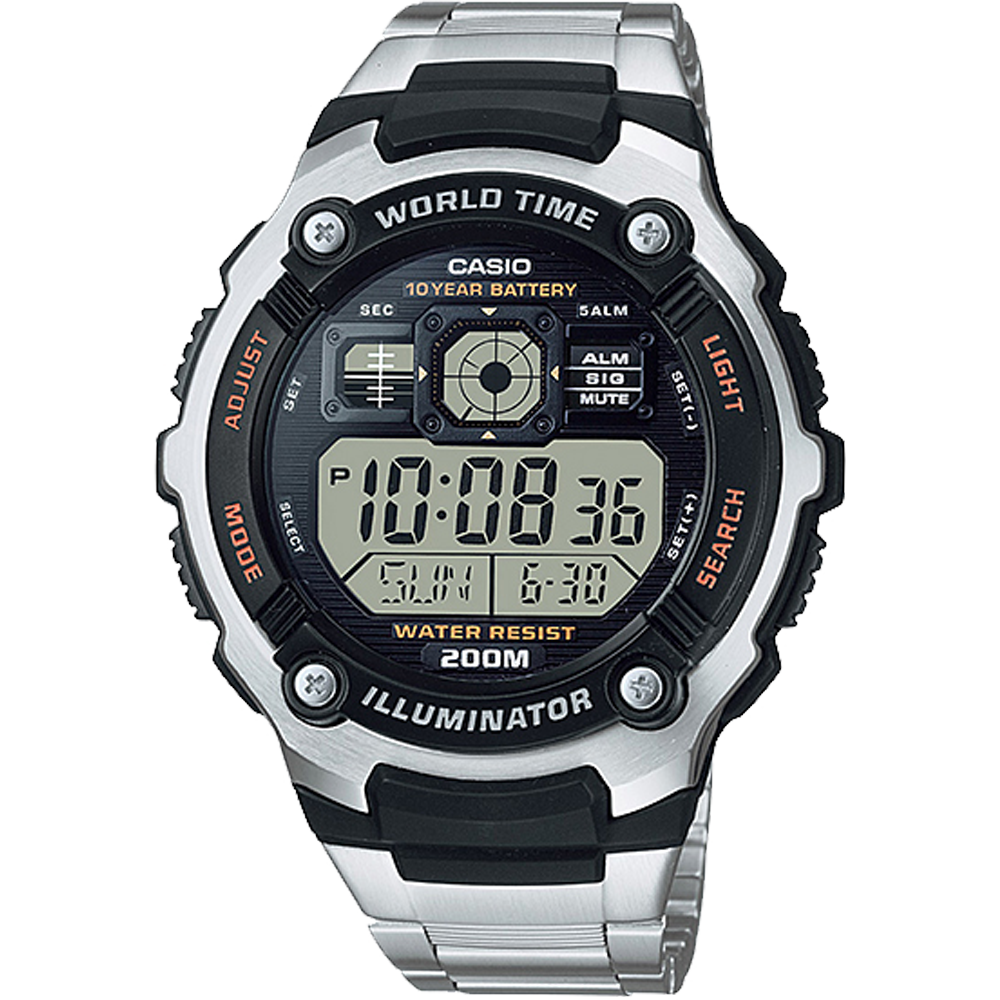 Casio AE2000WD-1AV | Illuminator Silver-Black Digital Watch