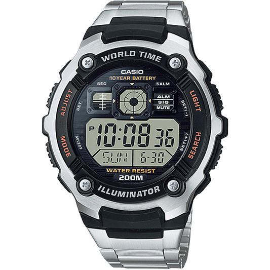 Casio AE2000WD-1AV | Illuminator Silver-Black Digital Watch