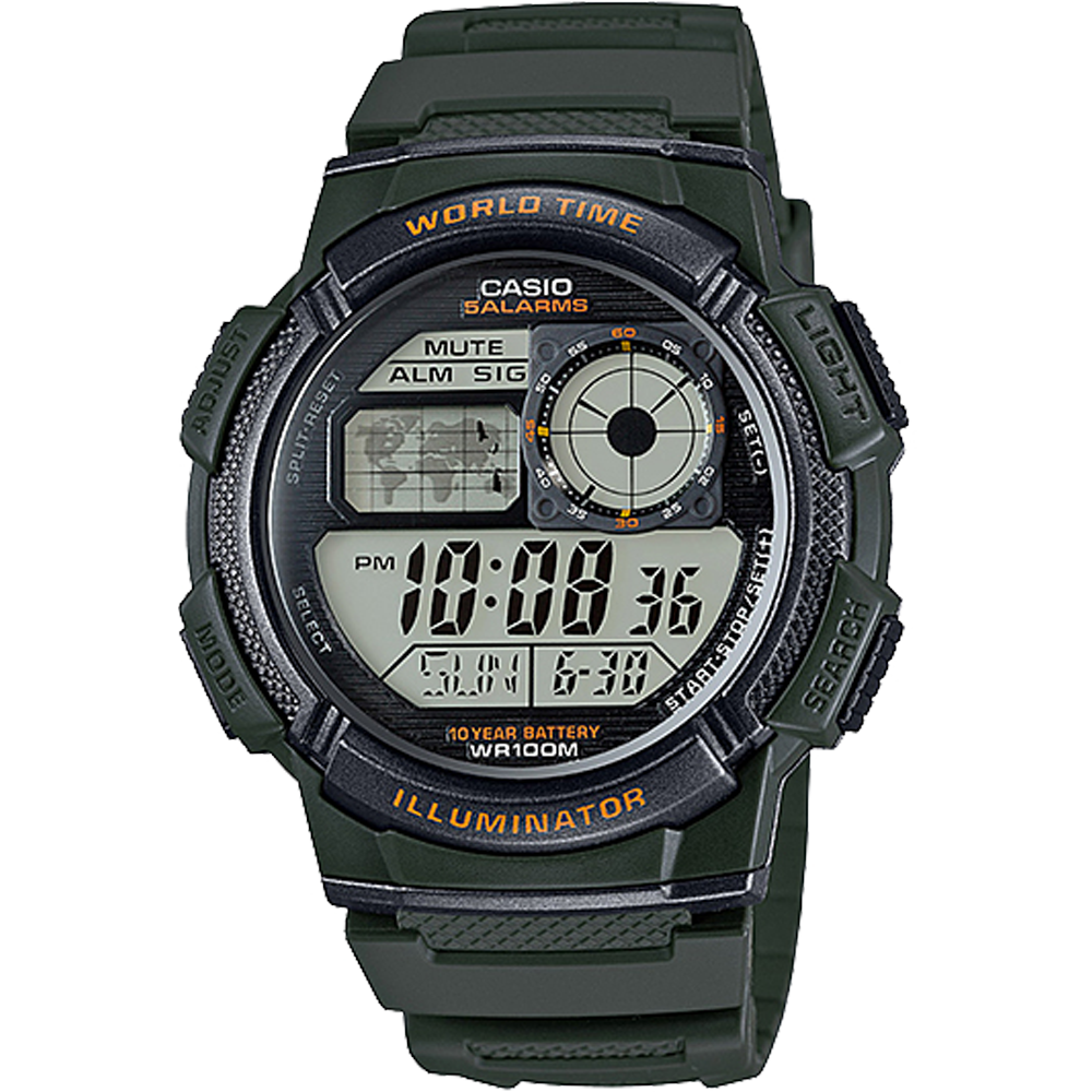 Casio AE1000W-3AV | Illuminator Full Black Digital Watch