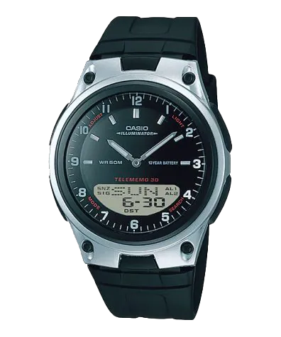 Casio AW80-1AV | Analog-Digital Black with Silver Watch