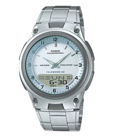 Casio AW80D-7AV | Analog-Digital Silver Stainless Steel Watch