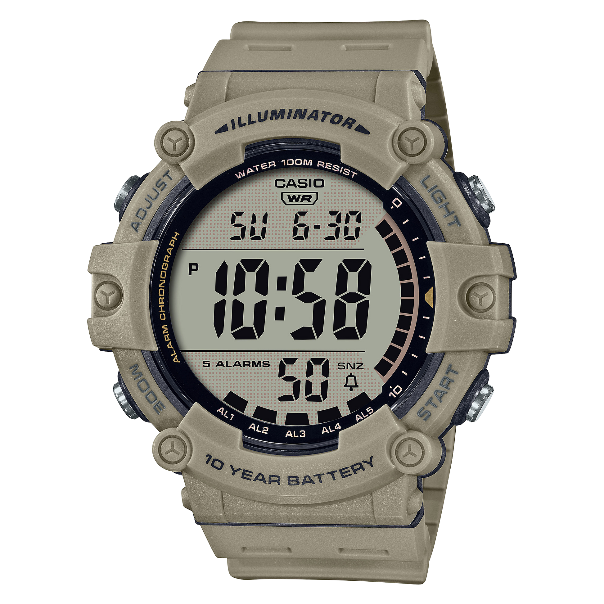 Casio AE1500WH-5AV | Illuminator Beige Grey Digital Watch