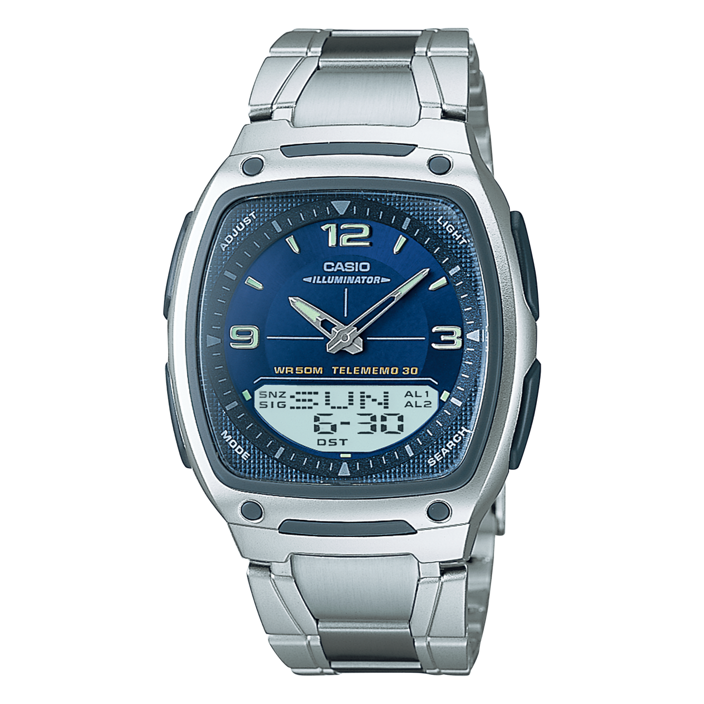 Casio AW81D-2AV | Analog-Digital Silver and Blue Watch