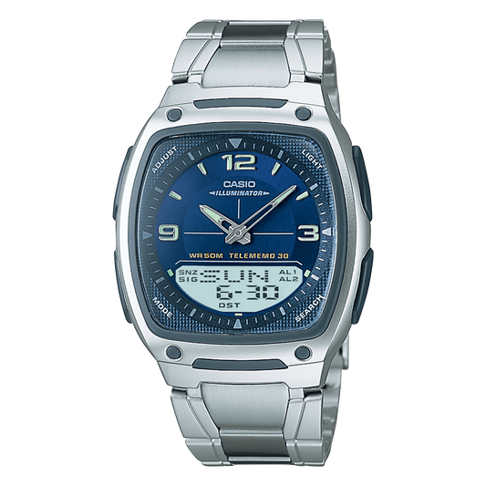 Casio AW81D-2AV | Analog-Digital Silver and Blue Watch