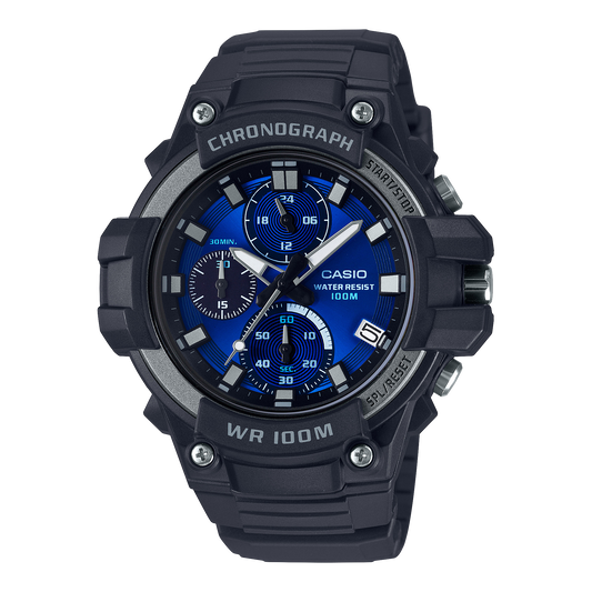 Casio MCW110H-2A2V | Black and Royal Blue Men's Analog Watch