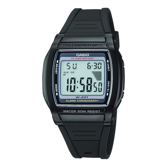 Casio W201-1AV | Black Digital Casual Classic Watch