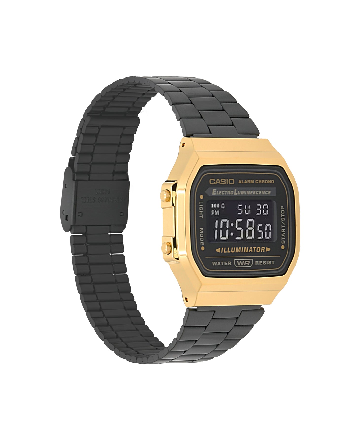 Casio A168WEGB-1BVT | Vintage Black and Gold Metal Watch