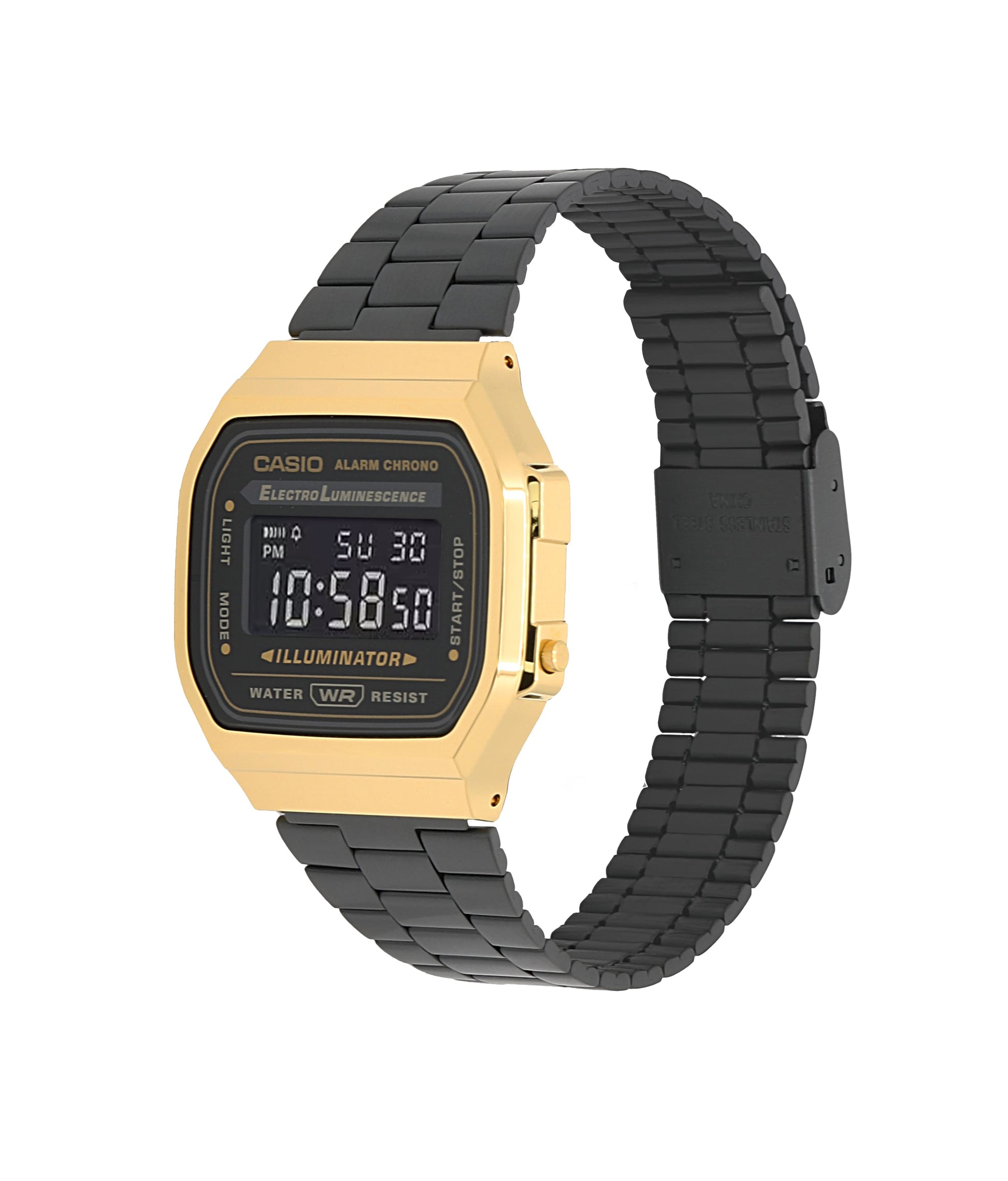 Casio A168WEGB-1BVT | Vintage Black and Gold Metal Watch