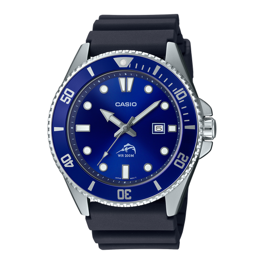 Casio MDV106B-2AV | Black and Royal Blue Men's Analog Watch