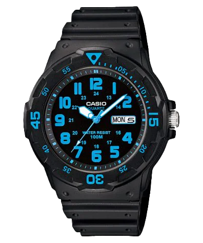 Casio MRW200H-2BV | Black and Light Blue Analog Men's Watch