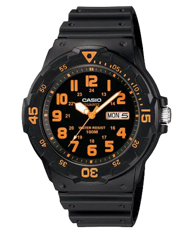 Casio MRW200H-4BV | Black and Orange Analog Men's Watch