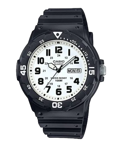 Casio MRW200H-7BV | Black and White Analog Men's Watch