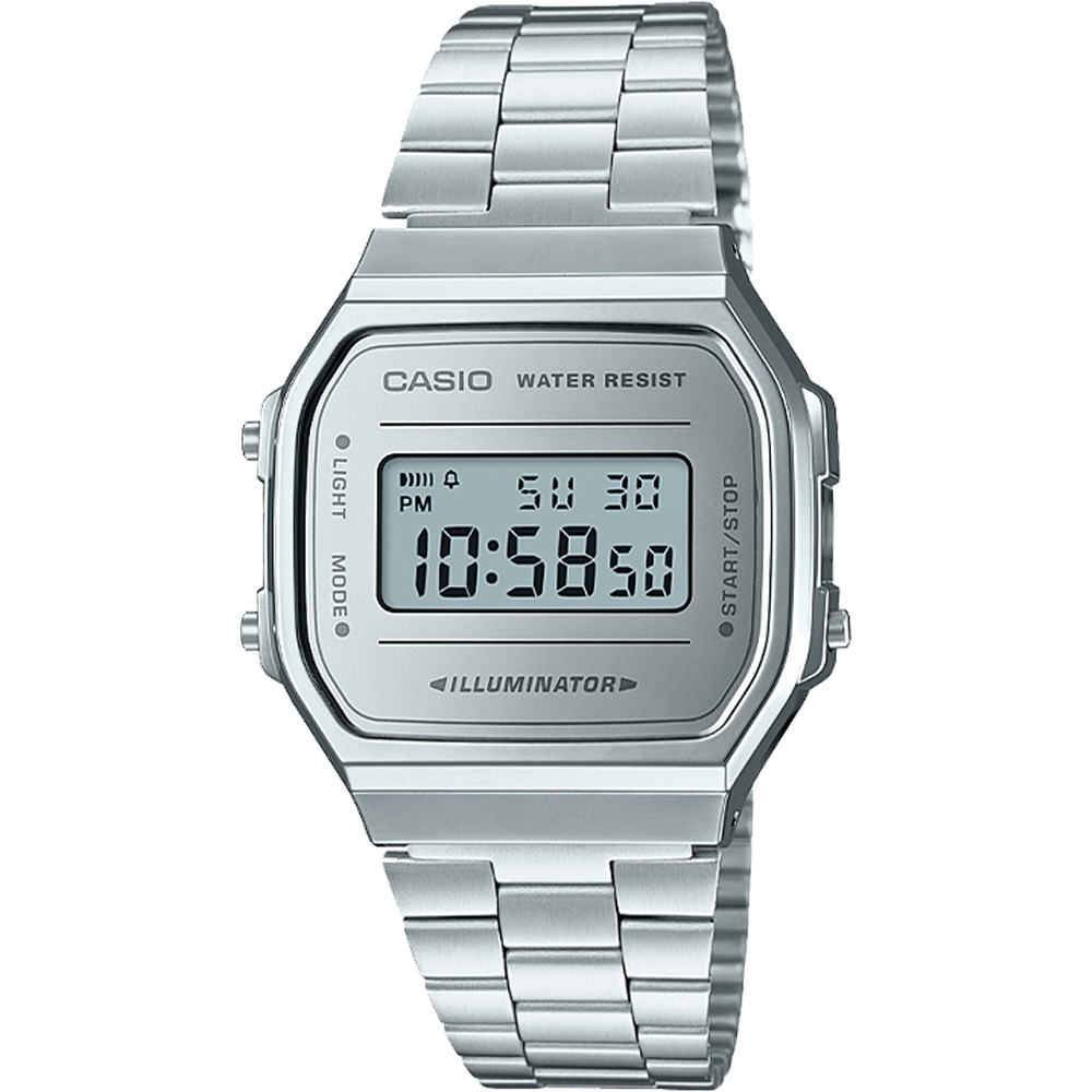Casio A168WEM-7VT | Vintage Full Silver Metal Watch