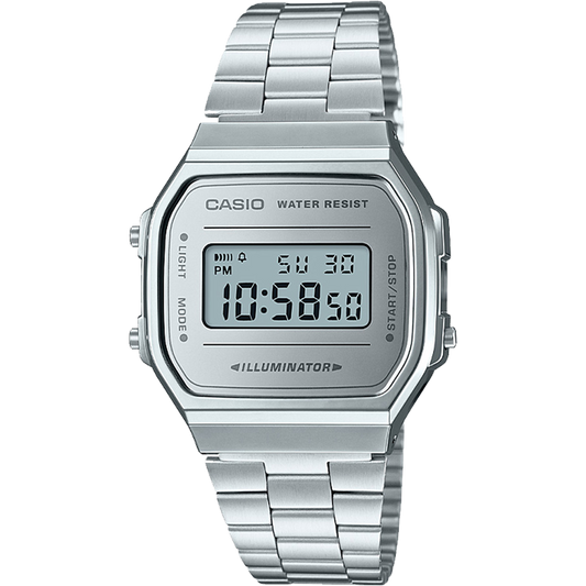 Casio A168WEM-7VT | Vintage Full Silver Metal Watch