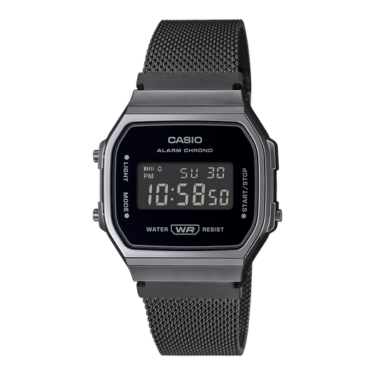 Casio A168WEMB-1BVT | Vintage All Black Digital Watch
