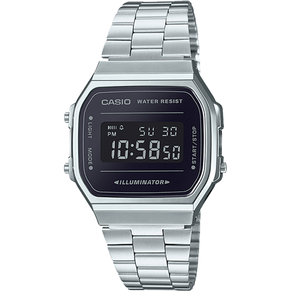 Casio A168WEM-1VT | Vintage Silver and Black Metal Watch