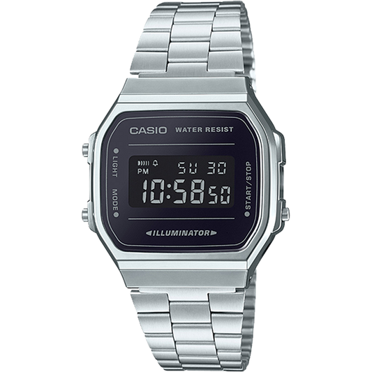 Casio A168WEM-1VT | Vintage Silver and Black Metal Watch