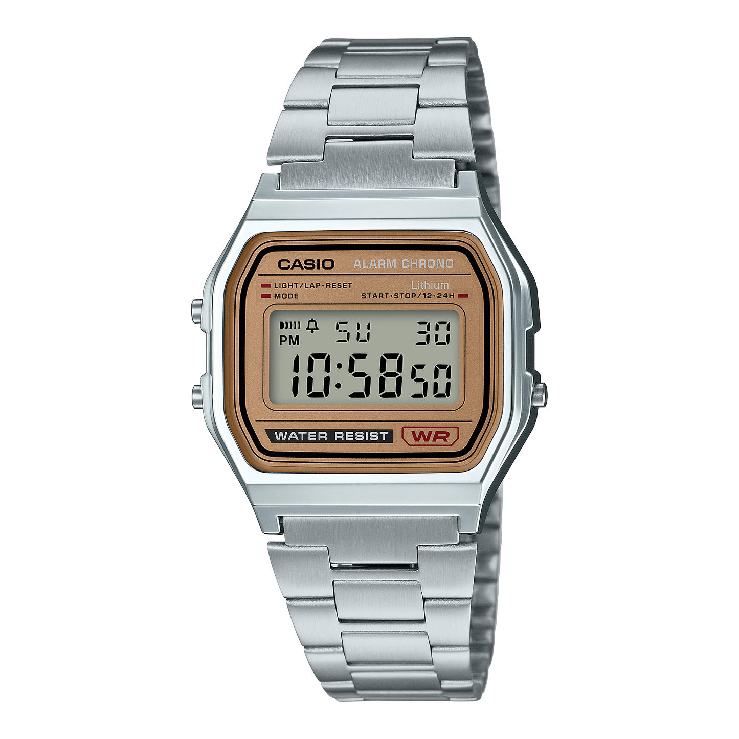 Casio A158WEA-9 | Vintage Silver and Gold Metal Watch