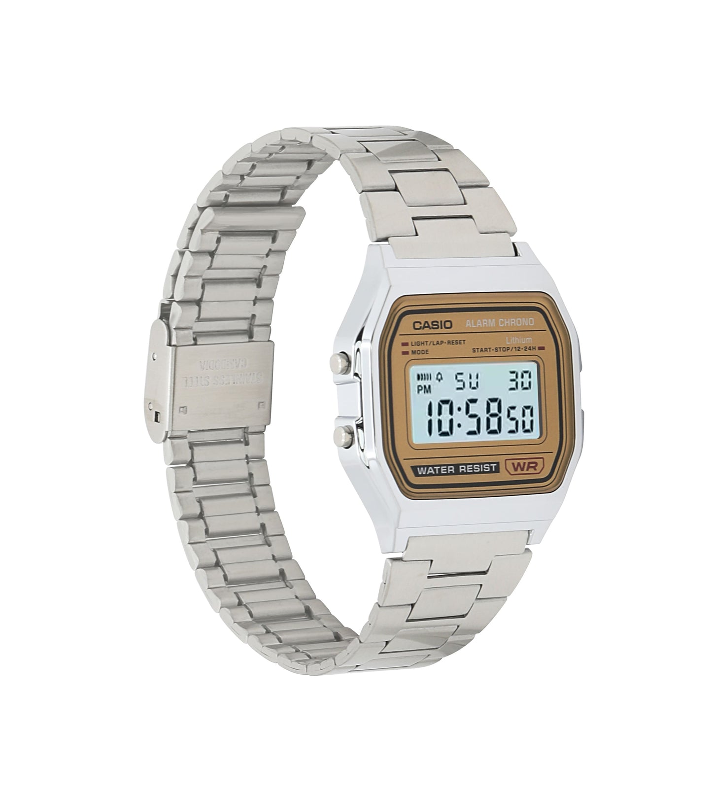 Casio A158WEA-9 | Vintage Silver and Gold Metal Watch
