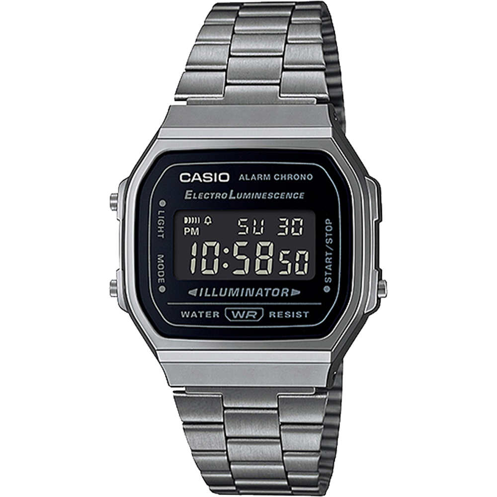 Casio A168WGG-1BVT | Vintage Silver and Black Metal Watch