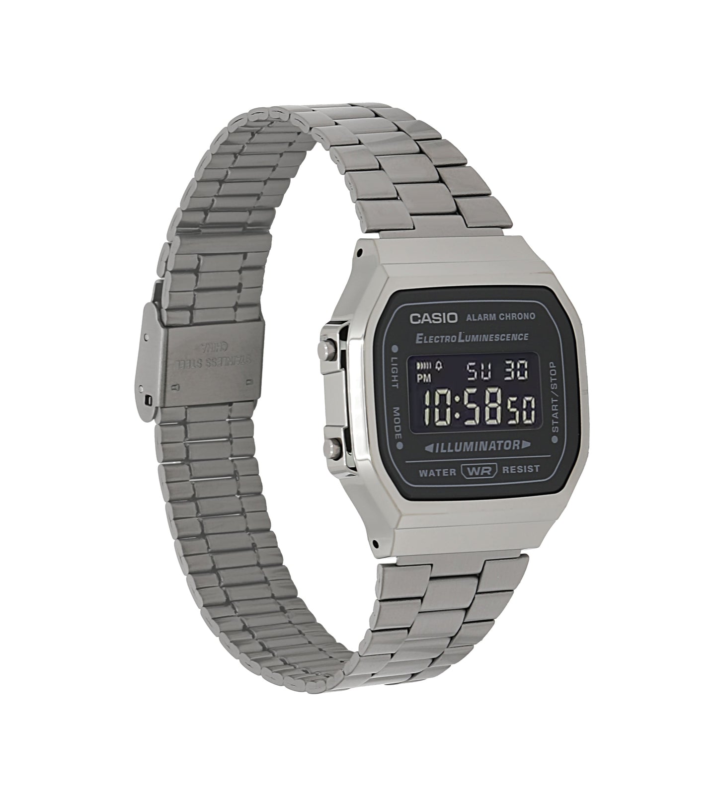 Casio A168WGG-1BVT | Vintage Silver and Black Metal Watch