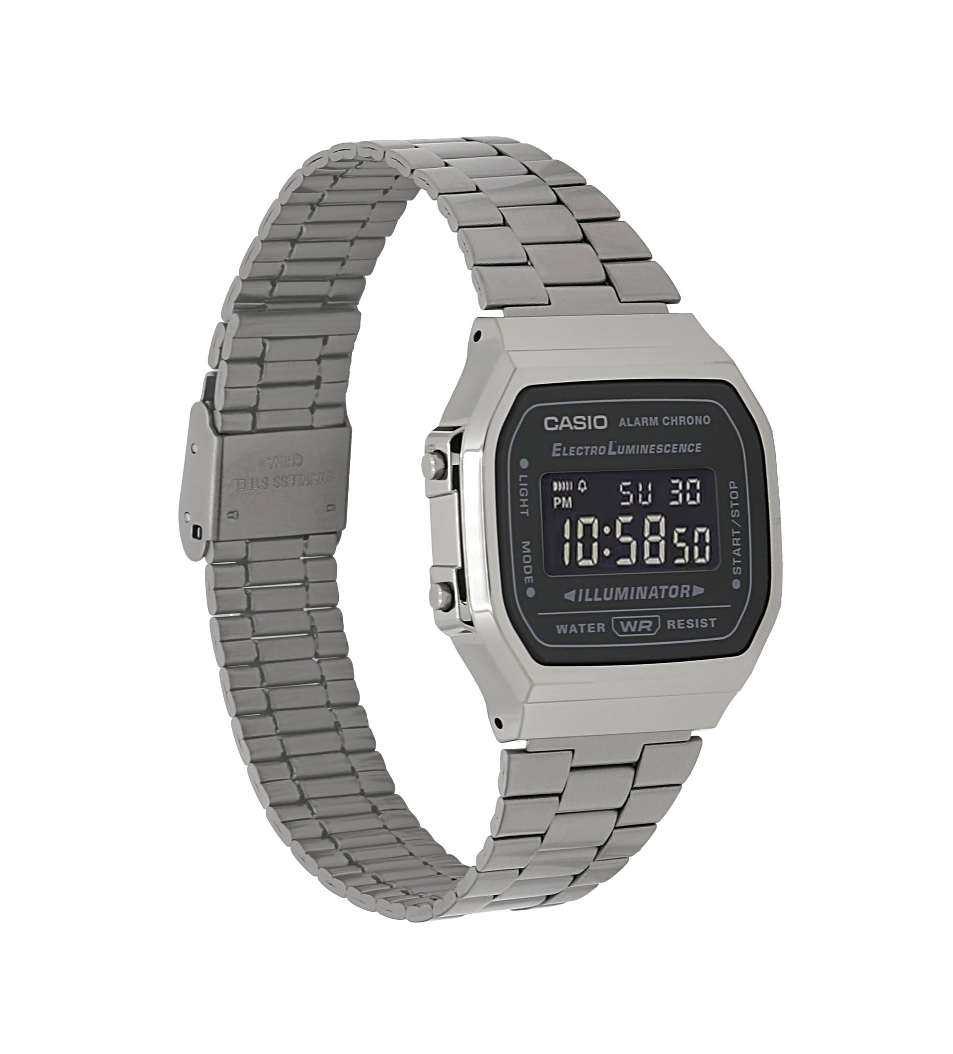 Casio A168WGG-1BVT | Vintage Silver and Black Metal Watch