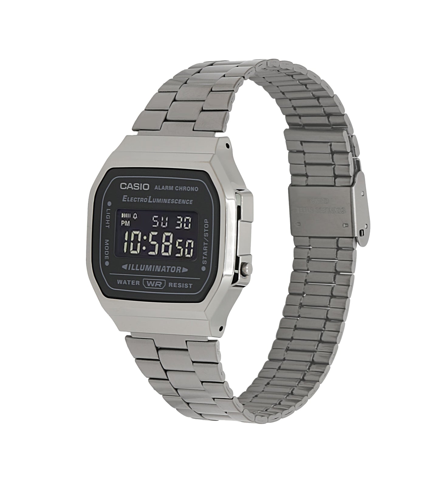 Casio A168WGG-1BVT | Vintage Silver and Black Metal Watch