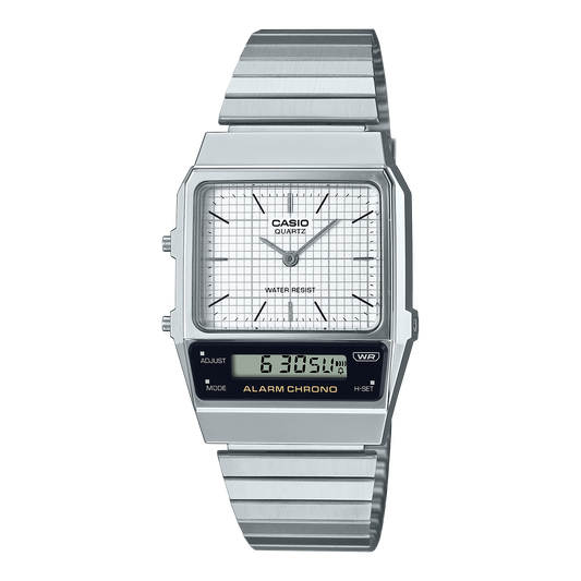 Casio AQ800E-7A | Vintage Silver Stainless Steel Watch