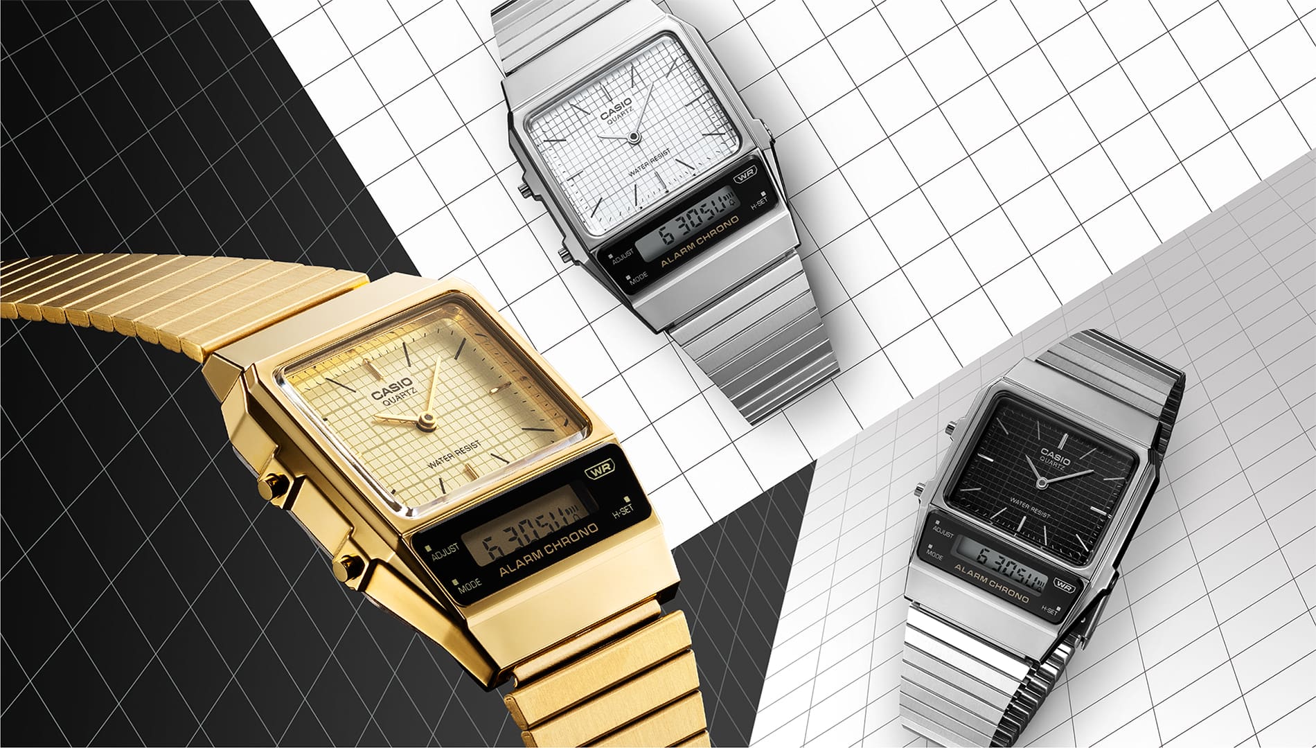 Casio AQ800E-7A | Vintage Silver Stainless Steel Watch