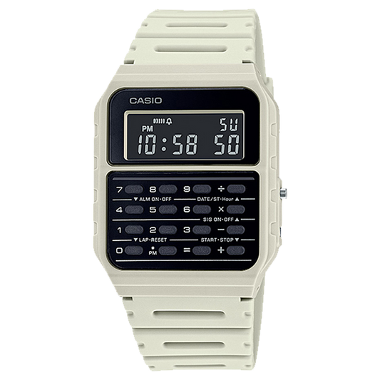Casio CA53WF-8B | White Data Bank Watch