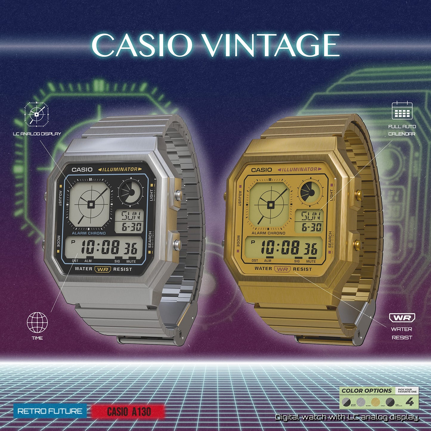 Casio A130WEGG-1A VINTAGE Gray