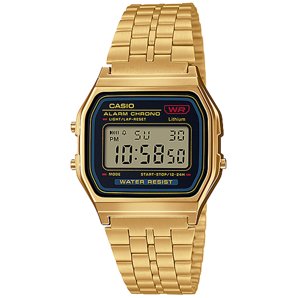 Casio A159WGEA-1VT | Vintage Gold and Black Metal Watch