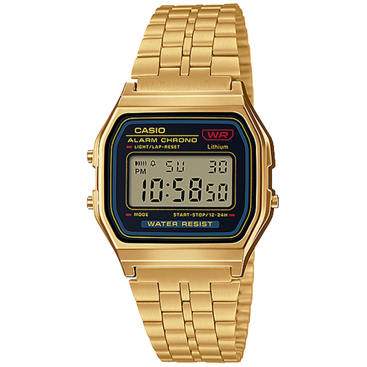 Casio A159WGEA-1VT | Vintage Gold and Black Metal Watch