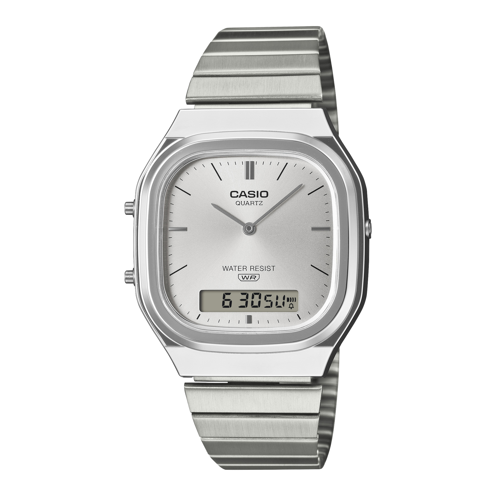 Casio AQ-240E-7A | Vintage Silver Watch with Dual Time