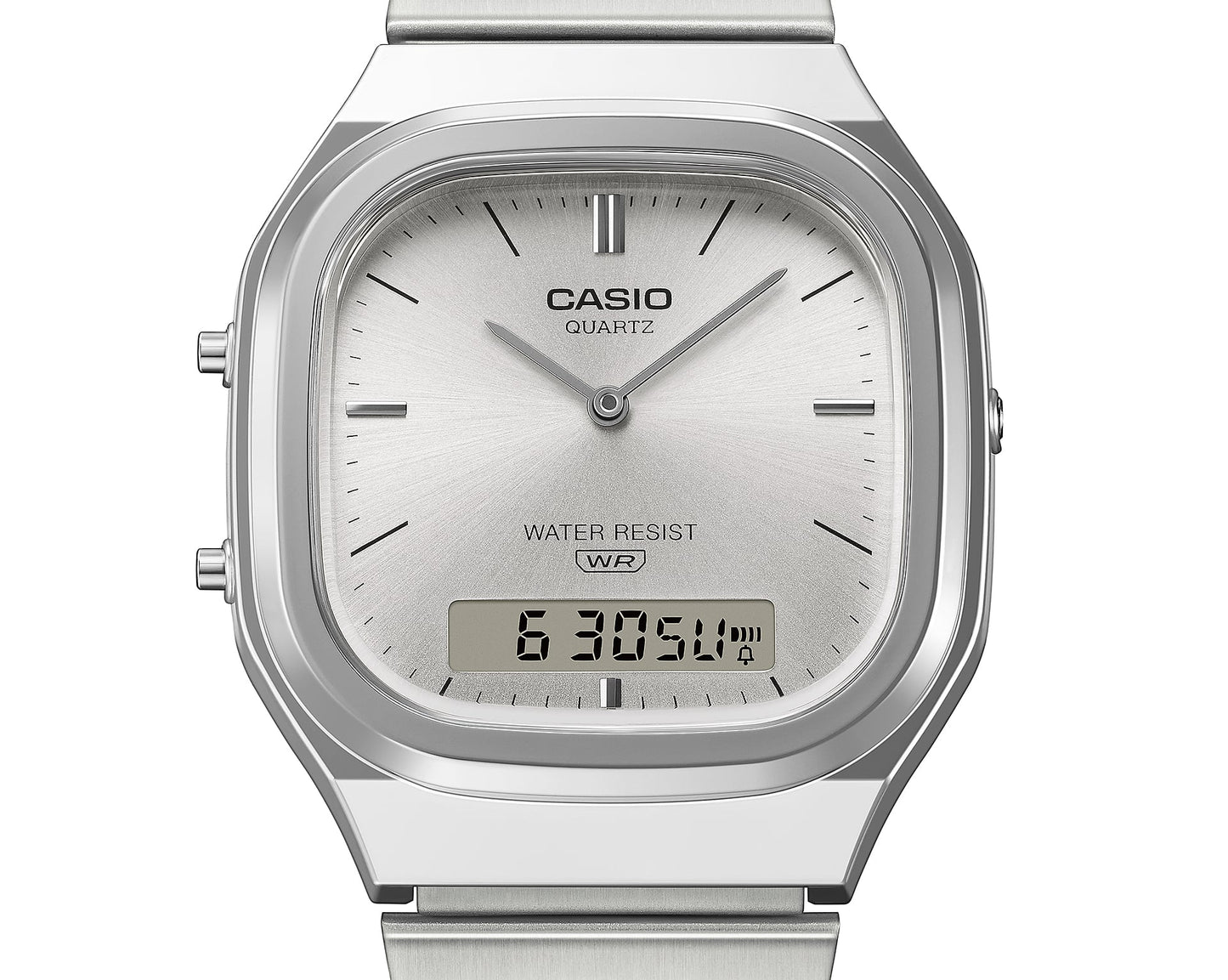 Casio AQ-240E-7A | Vintage Silver Watch with Dual Time
