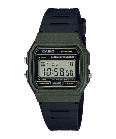 Casio F91WM-3A | Green and Black Digital Watch