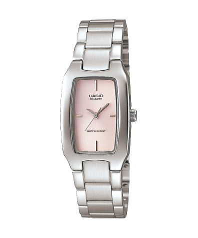 Casio LTP1165A-4C | Silver and Pink Metal Analog Watch