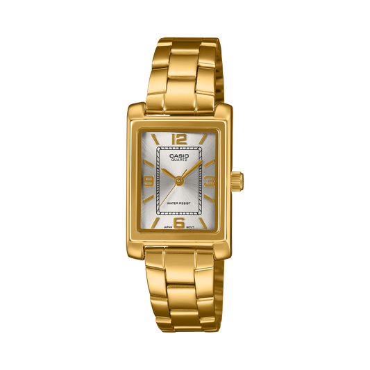 Casio LTP1234PGC-7A | LTP Gold Rectangular Dress Watch