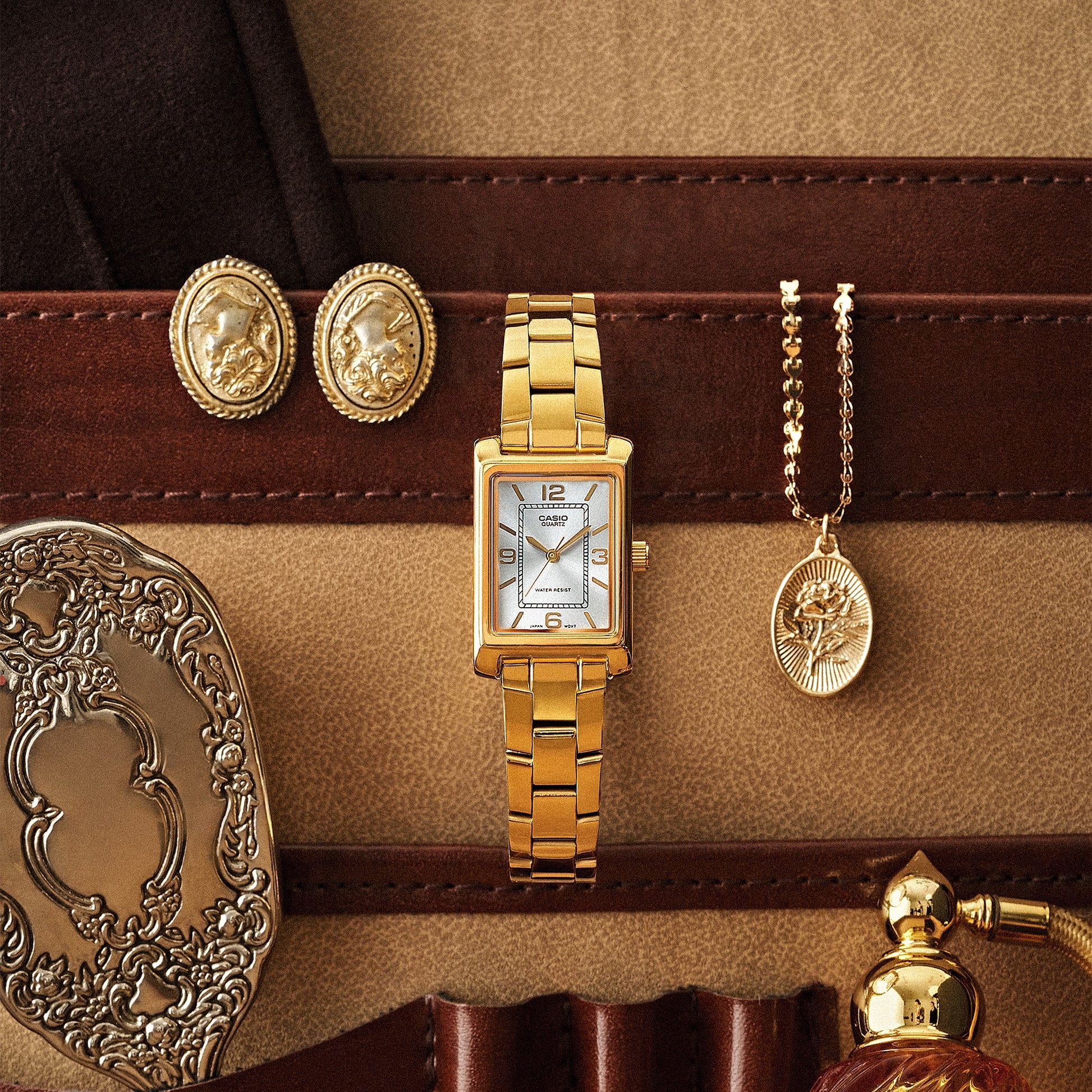 Casio LTP1234PGC-7A | LTP Gold Rectangular Dress Watch