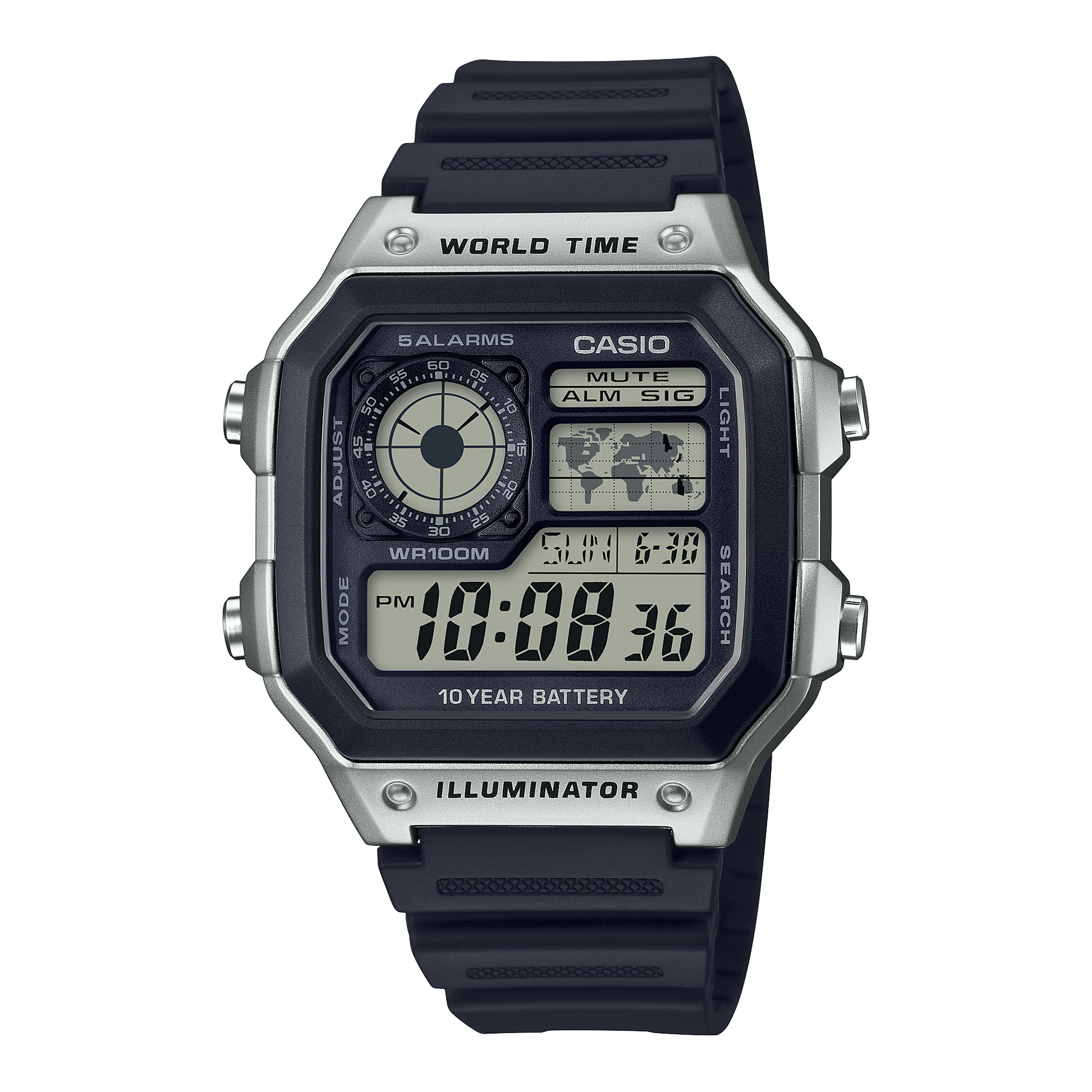 Casio AE1200WH-1CV | Illuminator Black-Silver Digital Watch
