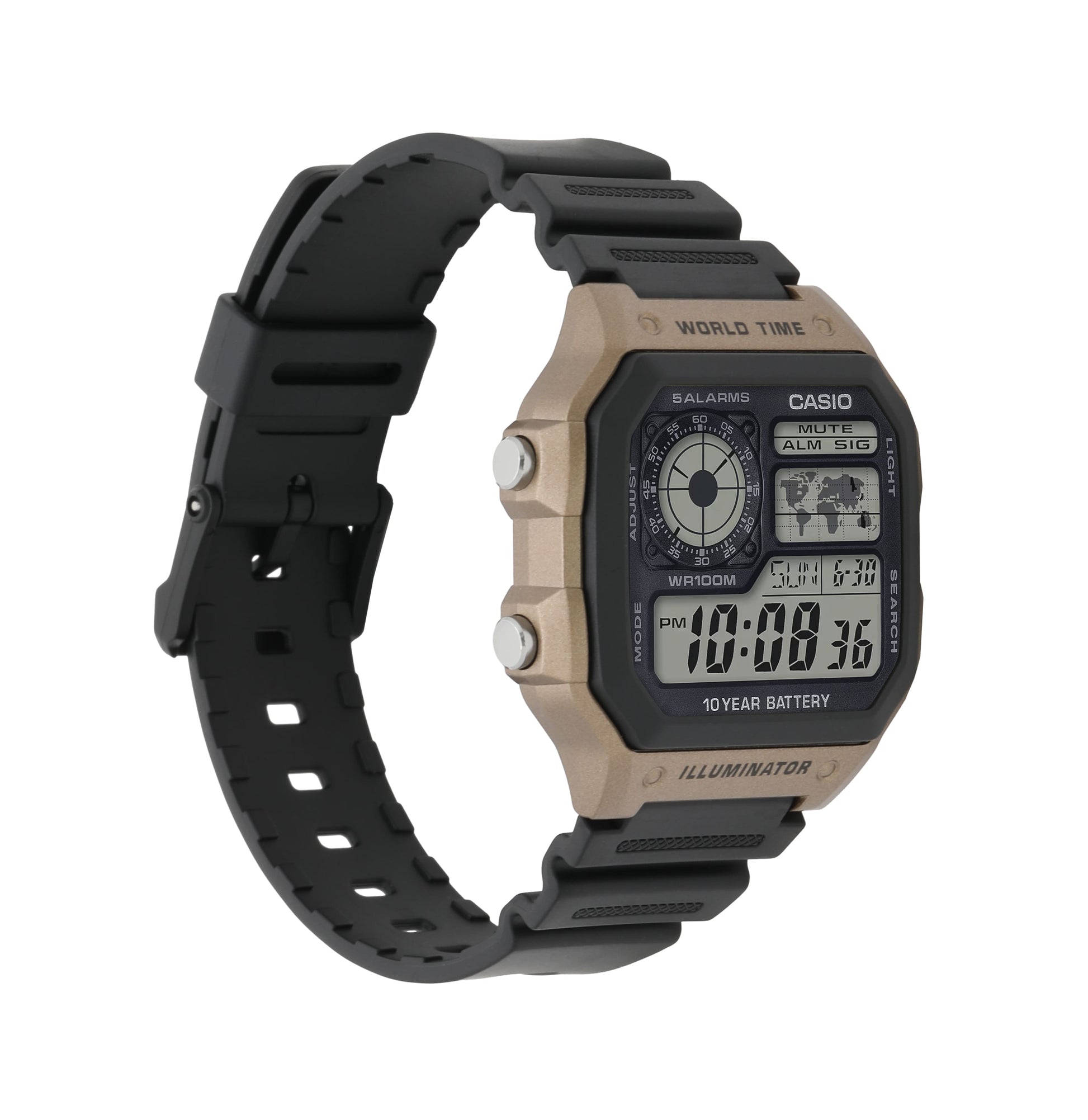 Casio AE1200WH-5AV | Illuminator Black and Brown Digital Watch