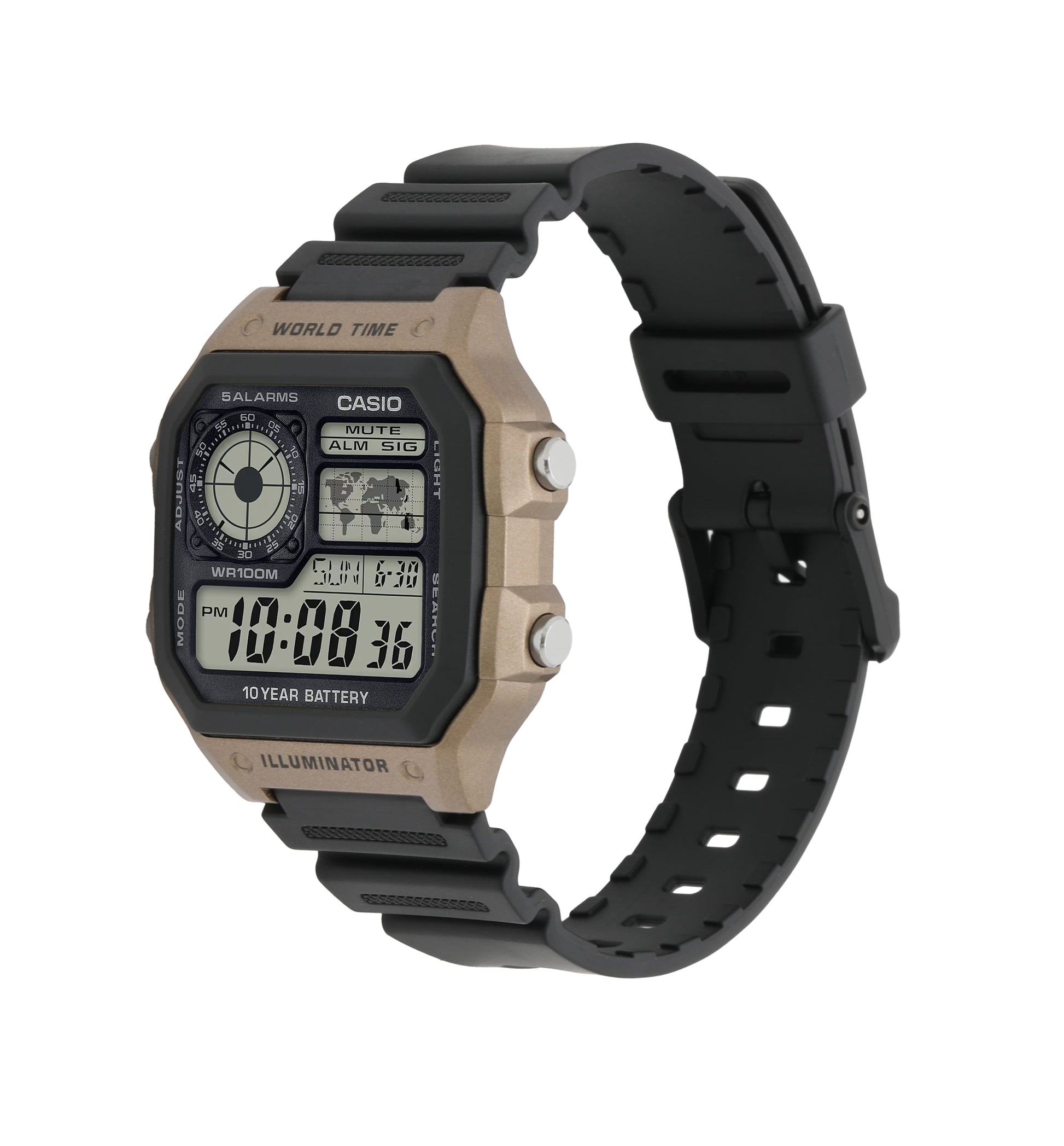 Casio AE1200WH-5AV | Illuminator Black and Brown Digital Watch