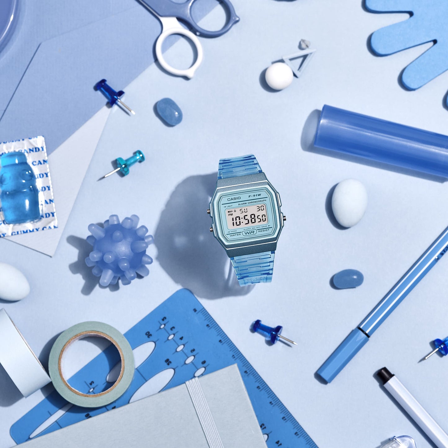Casio F91WS-2 | Blue Translucent Digital Watch