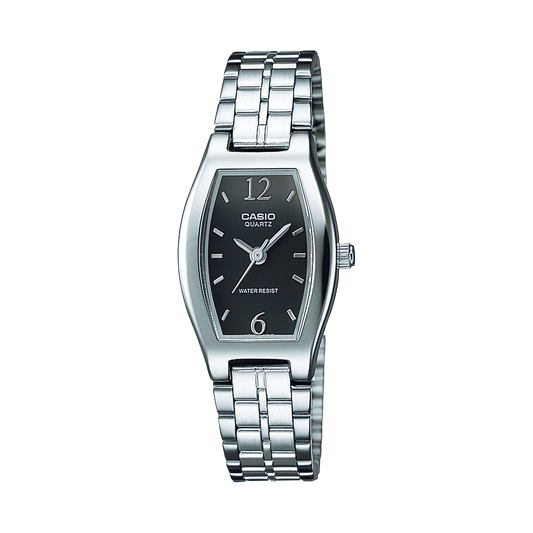 Casio LTP1254D-1A | Silver and Black Stainless Steel Analog Watch