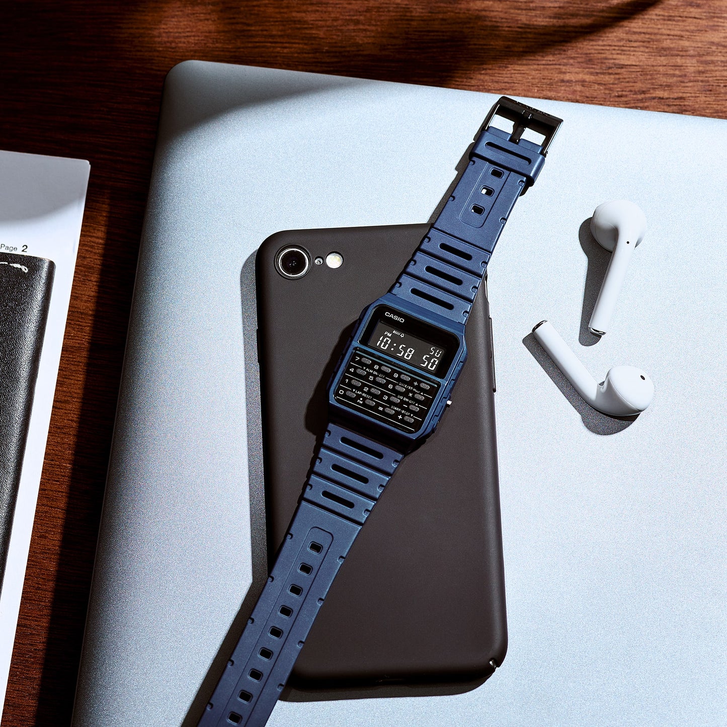 Casio CA53WF-2B | Navy Blue Data Bank Watch