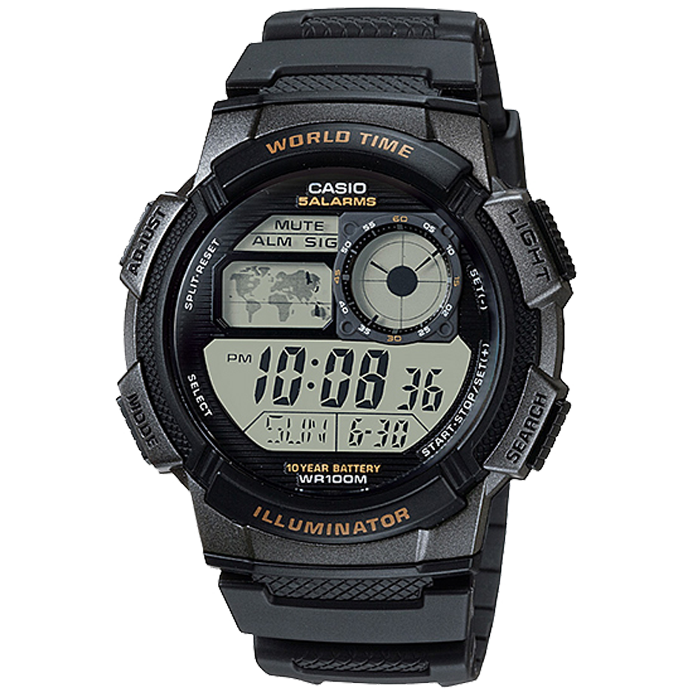 Casio AE1000W-1AV | Illuminator All Black Digital Watch