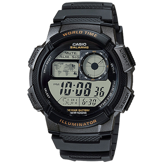 Casio AE1000W-1AV | Illuminator All Black Digital Watch