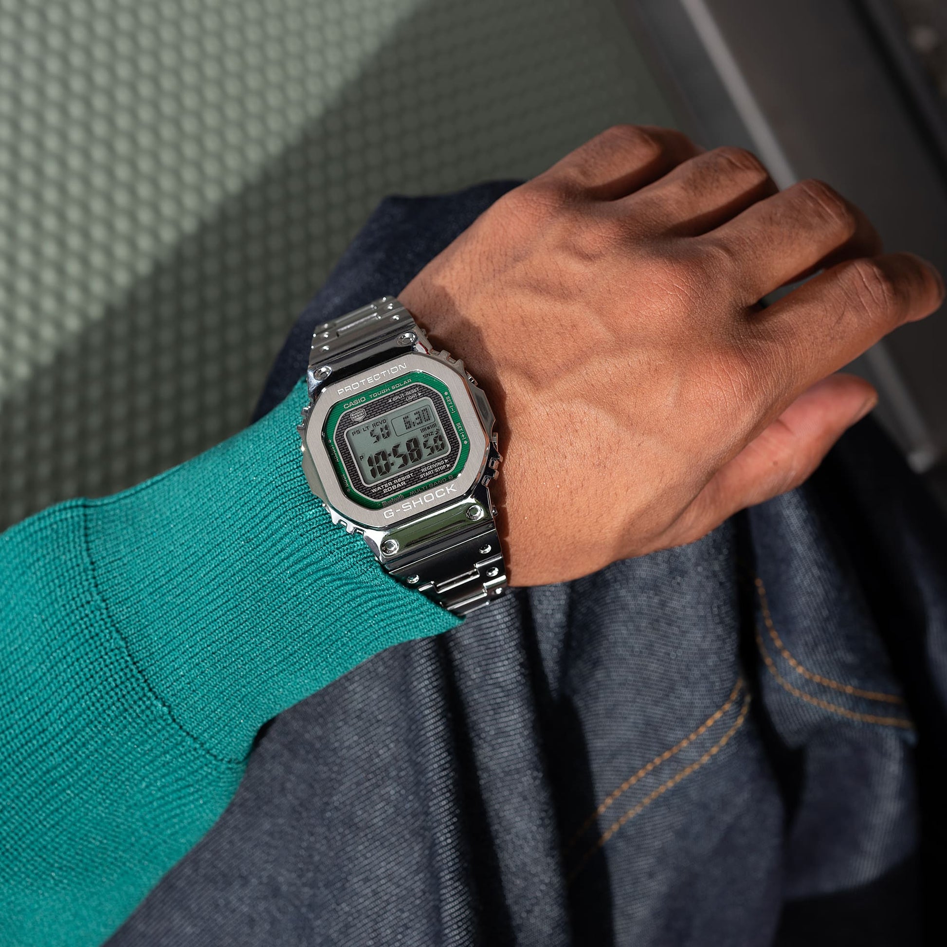 Casio GMWB5000D-3 | GMWB5000D-3 | Stainless Steel Watch in G-SHOCK Green | Casio